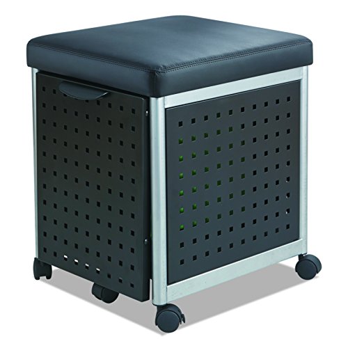 Safco Products 5380BL Scoot Mobile Filing with Cushioned Seat, Black