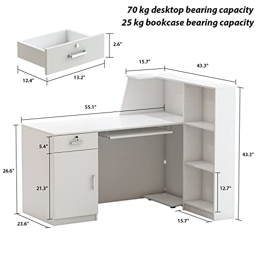 Overstock L-Shape Laminate Reception Desk