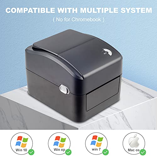 Shipping Label Printer with Labels, Support Amazon Ebay PayPal Etsy Shopify Shipstation Stamps.com Ups USPS FedEx, Windows Mac Thermal Direct Label 4x6 inch Printer with 350 Labels x 6 Rolls