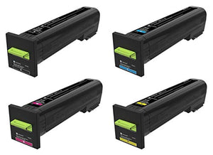 Lexmark 4-Color Extra High Yield Toner Cartridge Set (Black, Cyan, Magenta, Yellow) for CS820 Laser Printer