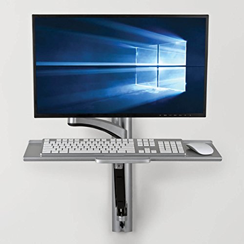 Tripp Lite Wall-Mount for Sit-Stand Desktop Workstation Standing Desk, Single Display w/ Thin Client Mount, for 13 to 27 in. Monitors (WWSS1327RWTC)