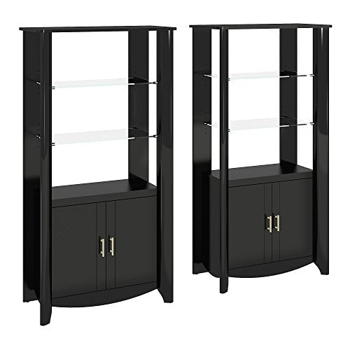 Aero Set of 2 Tall Library Storage Cabinets with Doors