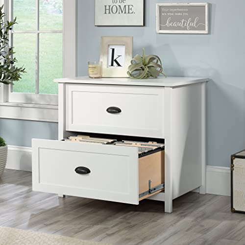 Sauder County Line Lateral File Cabinet, Soft White Finish, L: 33.39" x W: 21.97" x H: 30.04