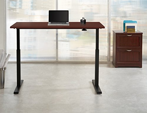Realspace Magellan Pneumatic Sit-Stand Height-Adjustable Desk, Classic Cherry