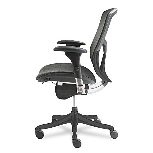 Alera ALEEQA42ME10B EQ Series Ergonomic Multifunction Mid-Back Mesh Chair, Black Base