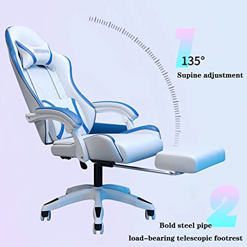 inBEKEA Home Computer Ergonomic Gaming Office Chair with Footrests, Casters, Armrests (Pink, 62 * 62*(109~118) cm)