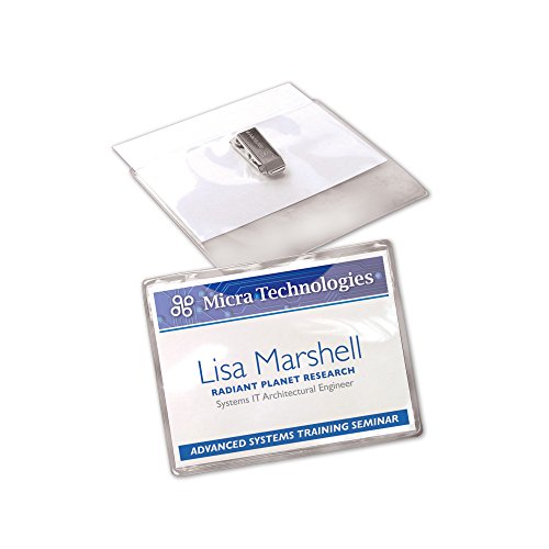 Avery Top-Loading Clip Style Name Badges, 2-1/4" x 3-1/2", Box of 100, Case Pack of 5 (74461)