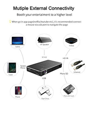Portable Mini Projector, Haidiscool Pocket Video DLP Pico Projector 300 ANSI Lumen with WiFi, USB, HDMI, Support iPhone, Android, Laptop, PC, 1080P Movie, for Home Theater/Small Business Presentation