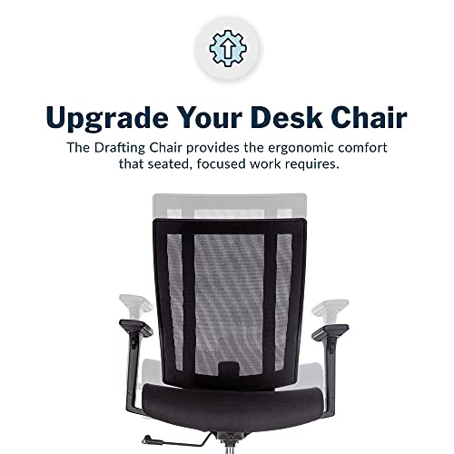 Vari Drafting Chair (VariDesk) - Tall Adjustable Office Chair with Footrest & Rolling Casters - Black