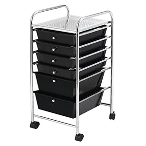 None Rolling Storage Cart 6 Drawer Organizer - Home Office Furniture (Color: B, Size: 1pcs)