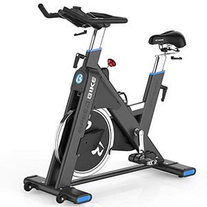 L NOW Indoor Cycling Bike, Belt Drive Indoor Exercise Bike, Stationary Bike LCD Display with 44LBS Flywheel