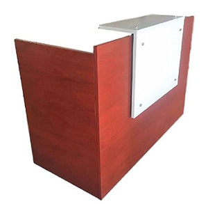 DFS Reception Desk Shell which fits a 15" Monitor - 60" W by 30" D by 44" H Mahogany and White Front