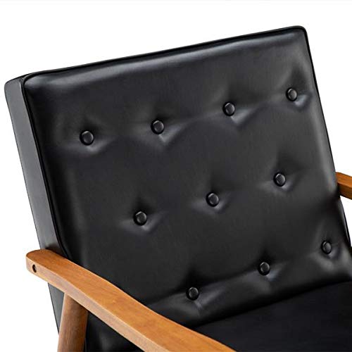 75 x 69 x 84) cm 400 lbs League Executive Guest Chair Guest Reception Chairs Wooden Lounge Chair Mid-Century Button Tufted Arm Chair Retro Accent Single Sofa Chair Seat