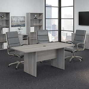 Bush Business Furniture Boat Shaped Conference Table - 6 FT Platinum Gray Table for Office Boardrooms