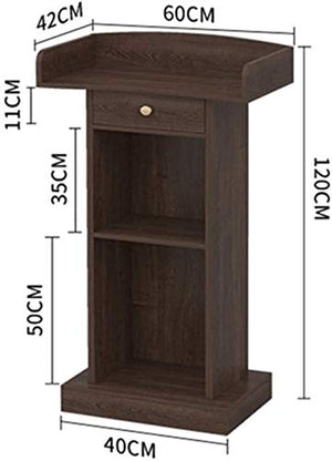 None Podium with Storage Standing Lectern Tabletop Hosting Reception (Coffee)