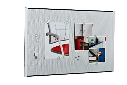 Iceberg 34111 Perforated Steel Magnetic Bulletin Board, 1.32" Height, 40.125" width, 24.75" Length,,White