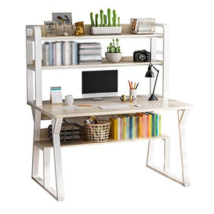 Zzmop Computer Desk with 3-Layer Storage Shelf,Laptop Notebook Study Writing Table,PC Workstation,for Home Office.