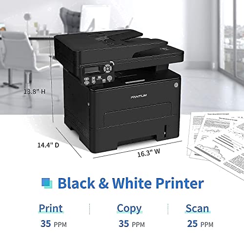 All-in-One Monochrome Wireless Laser Printer Scanner Copier with ADF-Pantum M7102DW, Pantum Toner Cartridge TL-410H Yields 3000 Pages