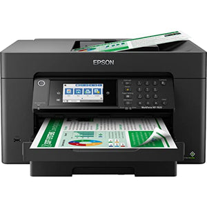 Epson WorkForce Pro WF-7820 Wide-Format All-in-One Wireless Color Inkjet Printer, Black- Print Scan Copy Fax - 4.3" Touchscreen, 25 ppm, 4800 x 2400 dpi, 13" x 19", 50-sheet ADF, Auto 2-Sided Printing