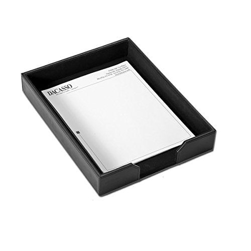 Dacasso Black Bonded Leather 6-Piece Desk Set