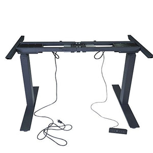 Titan Dual Motor Electric Adjustable Base Height Sit-Stand Standing Desk Frame 50" H 63" W Programmable Buttons