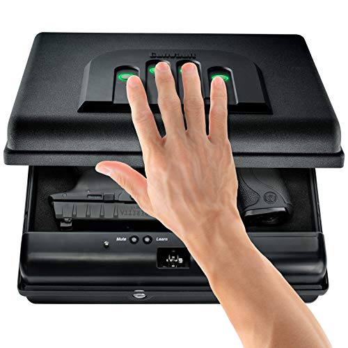 GunVault MicroVault XL Portable Large Gun Safe with Illuminated No-Eyes Digital Keypad and Security Cable (2 Pistol Capacity)