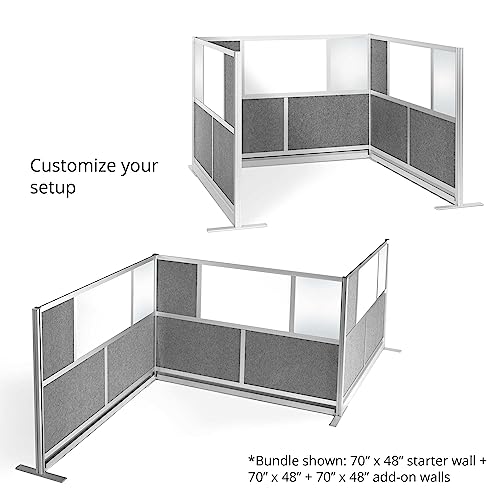 S Stand Up Desk Store Workflow Modular Wall Bundle | Expandable Office Partition System with Whiteboard, Acrylic & Sound Absorbent Panels | (3) 70in x 48in Walls