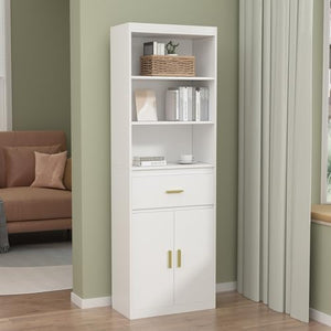 Overstock Linen Cabinet Bookcase Space Saving - 23.6" W x 70.8" H