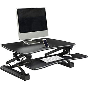 Lorell Sit-to-stand Gas Lift Desk Riser, Black