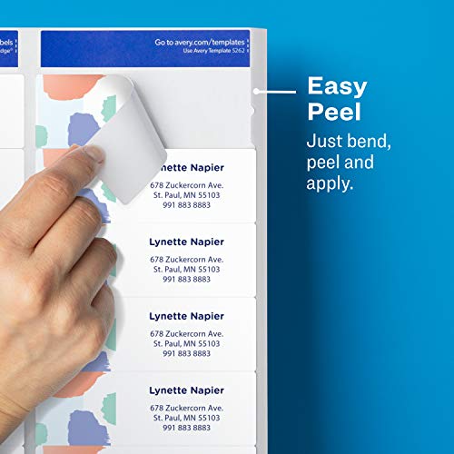 Avery Matte Frosted Clear Address Labels for Laser Printers, 3-1/3" x 4", 300 Labels, 5 Packs (5664)