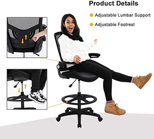 Home Office Chair Ergonomic Desk Chair Mesh Computer Chair Swivel Rolling Executive Task Chair with Lumbar, Chair with Rest Back Support (XL)