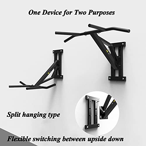 Heavy Duty Pull Up Bar Wall Mounted Chin Up Bar Dip Stand Power Tower, Multifunctional Upper Body Workout Bar, Home Gym Fitness Strength Training Equipment