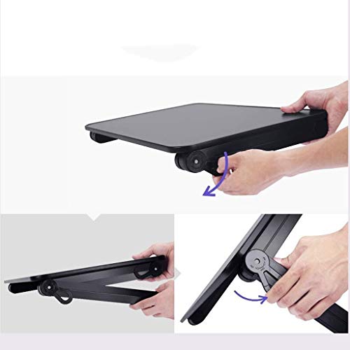 WPHPS Metal Folding Computer Desk, Lazy Laptop Table Lifting Multifunctional Folding Mobile Learning Bed Table