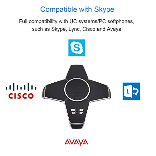 Tenveo USB Conference Speakerphone for Microsoft Lync Business Calls 16.4ft Pickup Conference Phone (TEVO-A6)