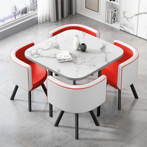 DIHRVTHC Office Reception Negotiation Table and Chair Set - Red, Ideal for Reception, Living Room, Office