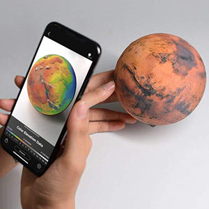 AstroReality Mars Pro | Mars Globe | Solar System Model, Martian Planet | 3D Printed, 4.72" | Paired with Augmented Reality App | Educational Science Aid | Educational Gift
