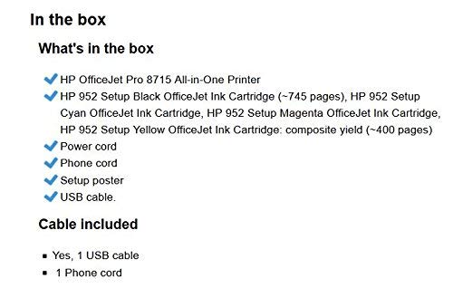 HP OfficeJet Pro 8715 All-in-One All-in-One Touch Screen Bluetooth Wireless Black Printer (Renewed)