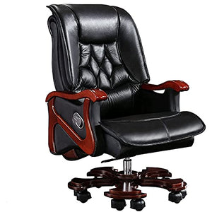 MUMUJJ Executive Office Chair Big and Tall with Wood High Back - Black