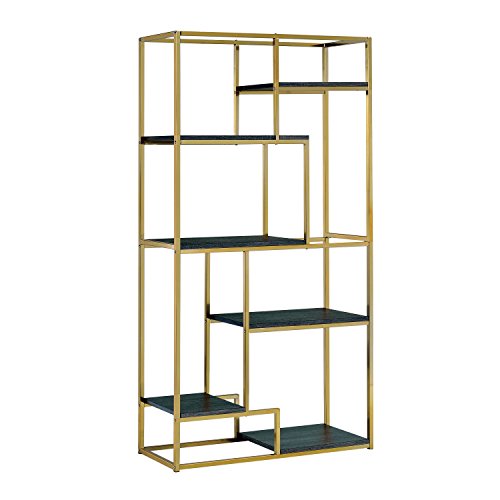 24/7 Shop at Home 247SHOPATHOME IDF-AC6264CPN Palmyra Bookcase, Champagne