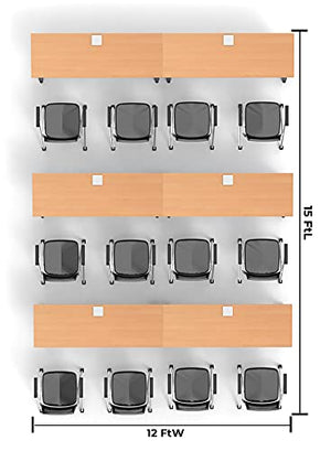 Team Tables 12 Person Folding Training Meeting Seminar Classroom Tables with Industrial Caster Z-Base