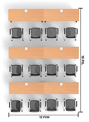 Team Tables 12 Person Folding Training Meeting Seminar Classroom Tables with Industrial Caster Z-Base