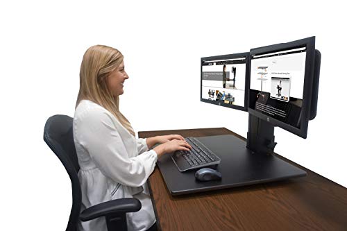 Victor DC350 High Rise Collection Dual Monitor Sit-Stand Standing Desk Converter, 28" by 23" by 15.5", Black