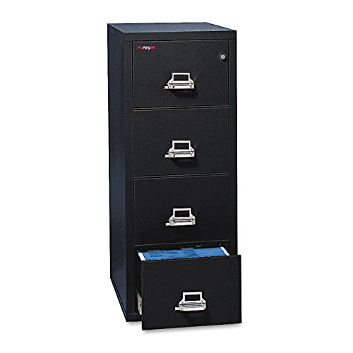 FireKing 41825CBL Four-Drawer Vertical File Cabinet, Letter Size, Black