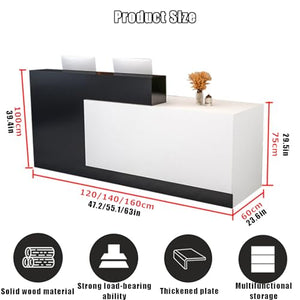 ZXLBTNB Reception Counter Desk with Lockable Drawers, Modern Retail Checkout Table 120x60x100cm