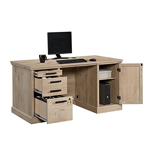 Home Square 2-Piece Set: Double Pedestal Desk & Utility Stand Library Base