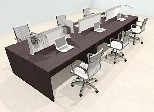 UTM Furniture Modern Aluminum Office Workstation Desk Set, 6-Person Divider Organizer OT-SUL-FPS11