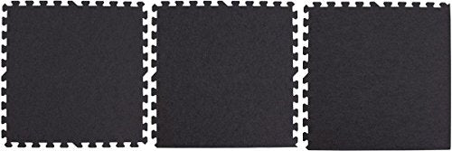 Displays2go Interlocking Mat is Black Carpeted Foam, Portable and Durable - 10 x 10 Feet (TS10BKEC)