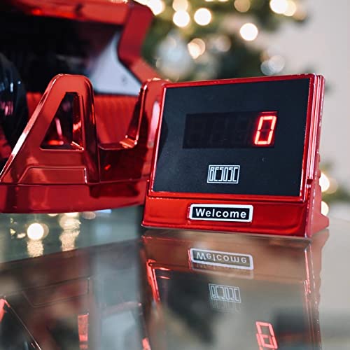 Red Money Counter by BESOSC with UV/MG Detection, 80W Bill Counter with Counterfeit Bill Detection, LED Display, 1000 pcs per Minute, no Mixed Bill Counting