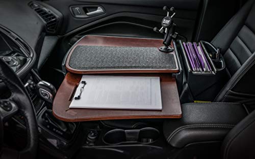 AutoExec AUE10053 GripMaster Car Desk Mahogany Finish with Phone Mount
