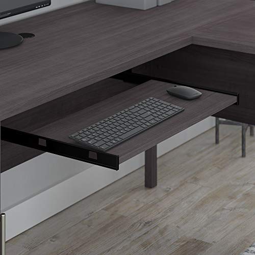 Bush Furniture Somerset 72-Inch L-Shaped Desk with Hutch, Bookcase - Storm Gray